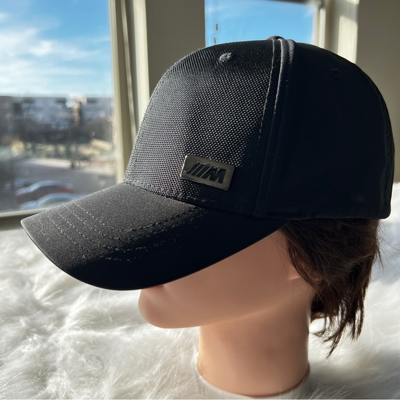 BMW Limited Edition M Racing Metallic Black Silver Logo Ball Cap Flexfit Hat NEW - Picture 6 of 16